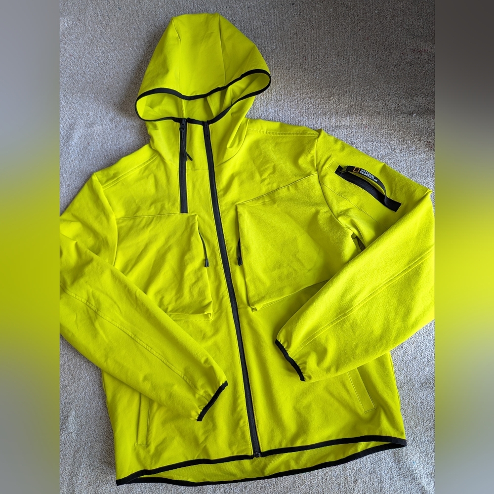NWT National Geographic Neon Yellow Jacket with Black Trim